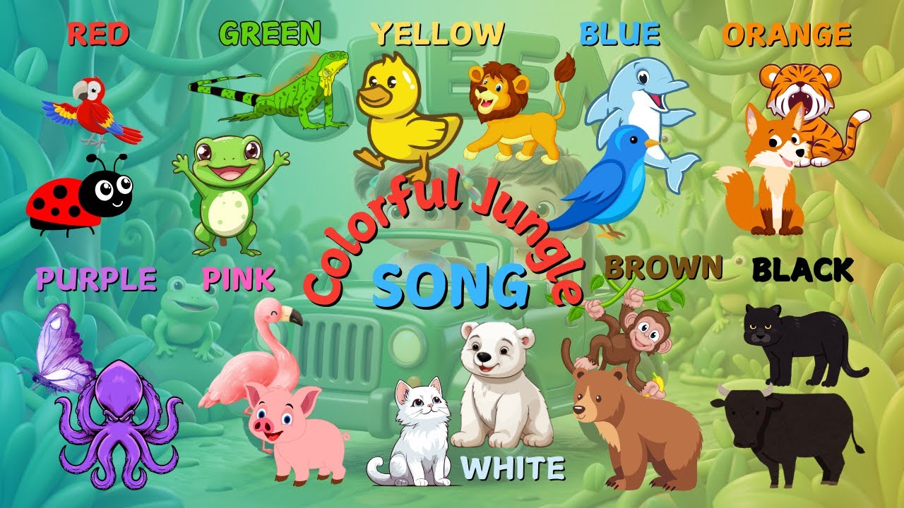 Learn Colors with Animals | Colorful Jungle Song for Kids 🌈🦁