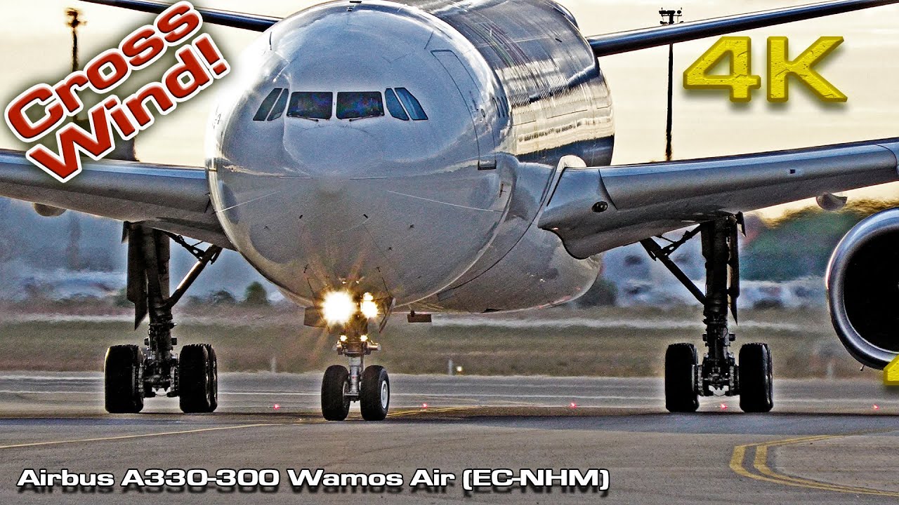 Wamos Air Airbus A330-300 (EC-NHM) Crosswind landing!