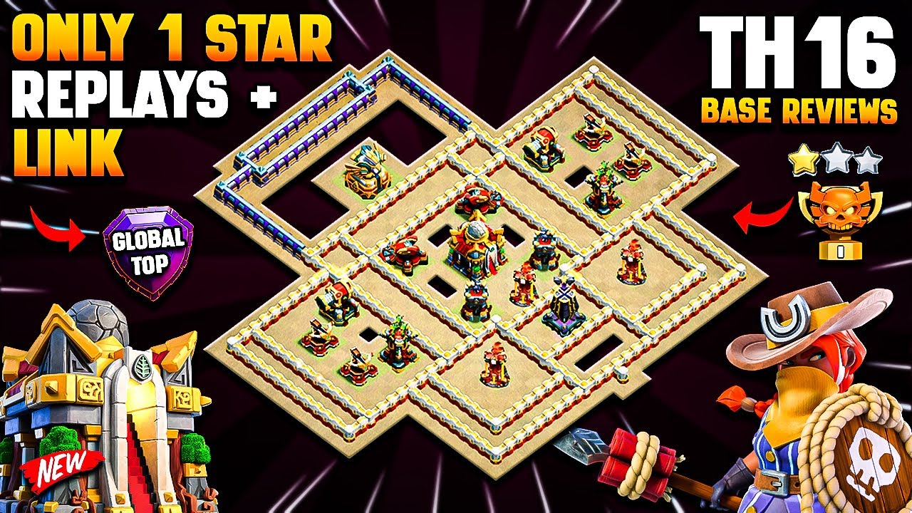 ONLY 1 STAR TH16 Base Link With Replays | Unbeatable TH16 War Base & Legend Base | Best Town Hall 16