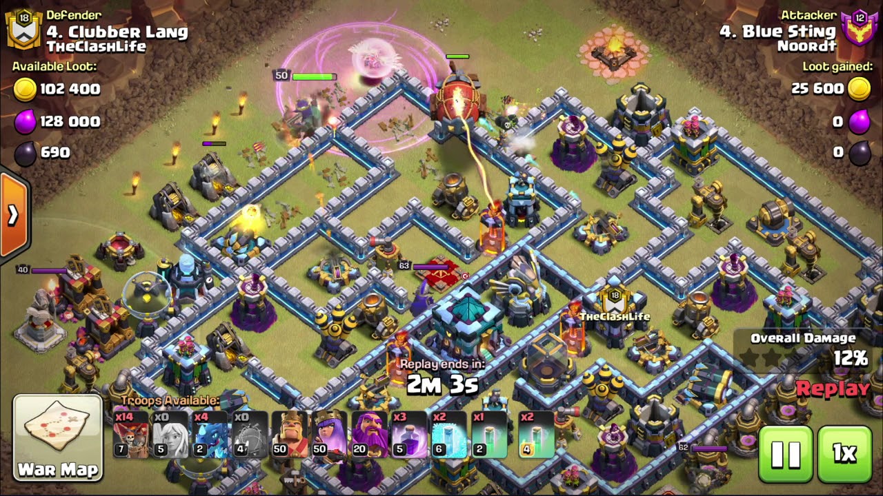 Super Wizard Blimp: TH11 vs heavy TH13 (no scattershots) - 3 STARS ***