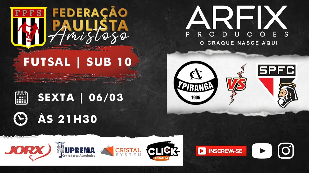 YPIRANGA x SÃO PAULO - FUTSAL | SUB 10