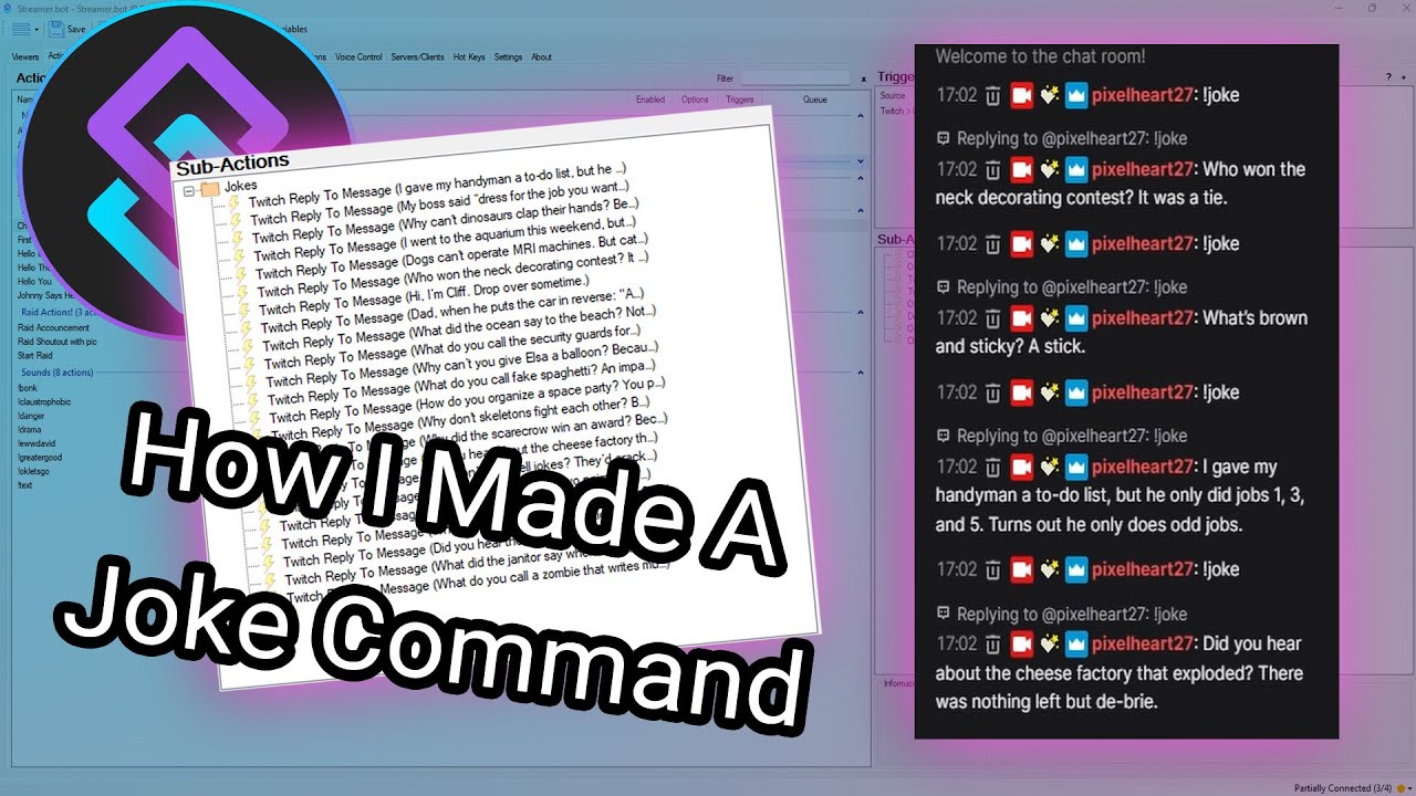 How to Create Randomized Command Replies in Streamer.bot for Twitch Chat!
