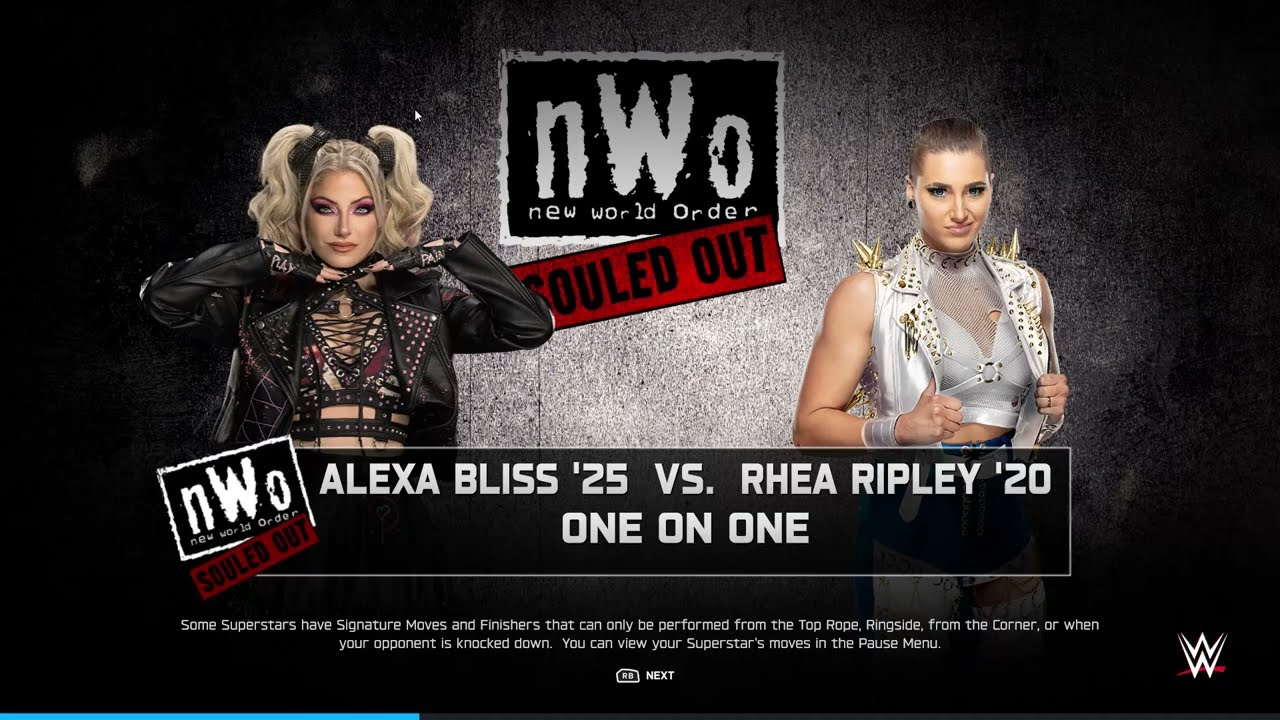 WWE 2K25 – Alexa Bliss ’25 vs. Rhea Ripley ’20 | One on One Match 🔥