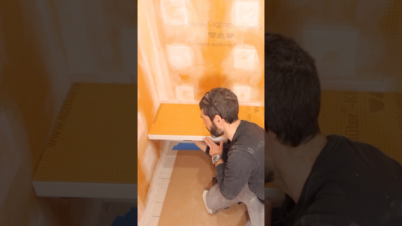 Floating Shower Bench Installation - #shorts