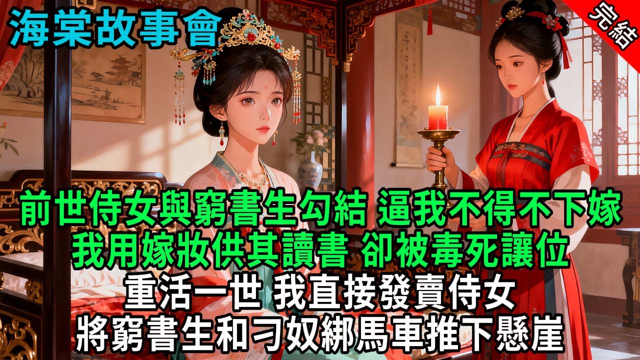 【完結爽文】前世侍女與窮書生勾結，逼我不得不下嫁，我用嫁妝供其讀書，卻被毒死，重活一世，我直接將窮書生和刁奴綁馬車推下懸崖#小説 #原創 #古風 #爽文 #有聲書 #打臉 #綠茶 #大女主 #逆襲