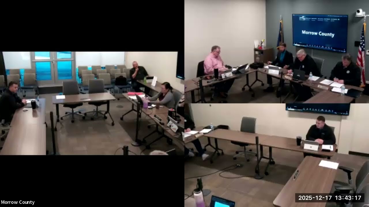 Morrow County Board of Commissioners Work Session: December 17, 2025