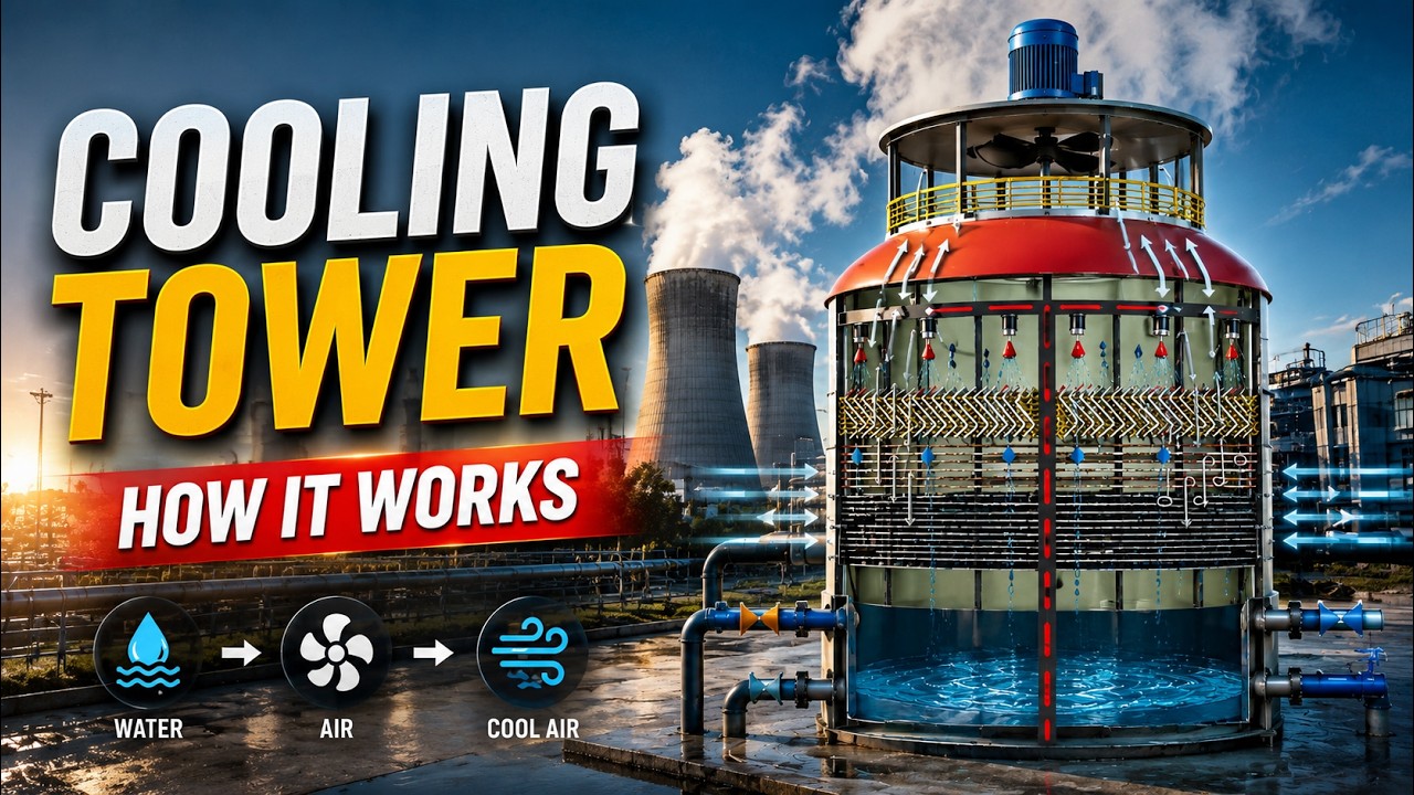 Cooling tower working animation I How cooling tower works I Working animation explained