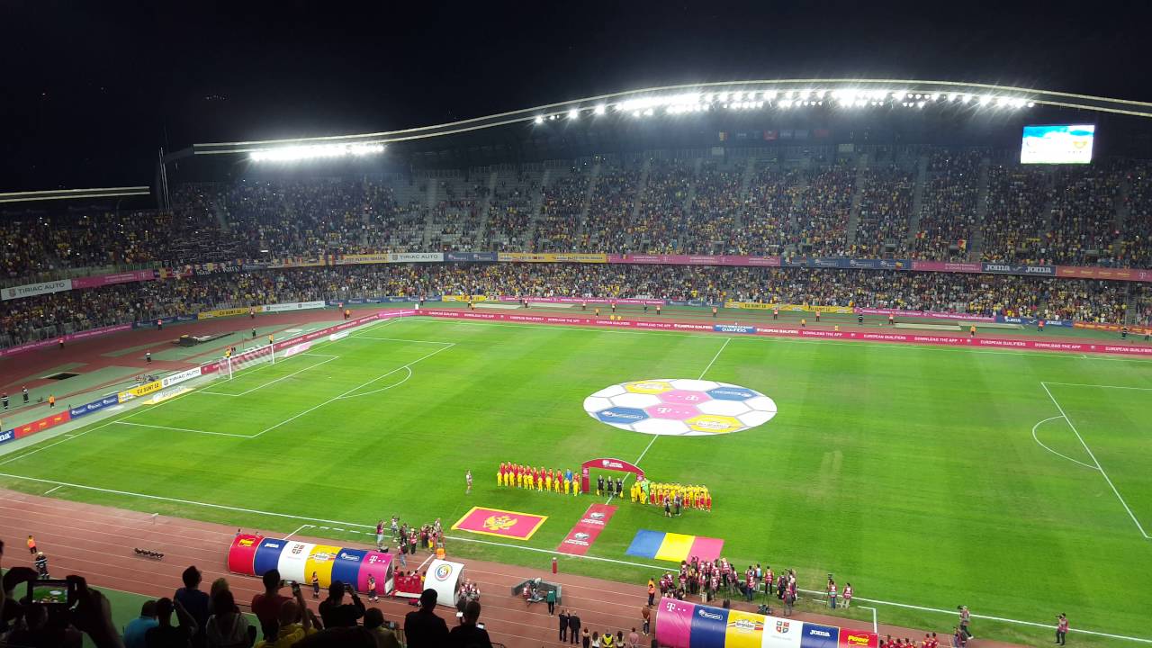 Imnul național la România - Muntenegru pe Cluj Arena