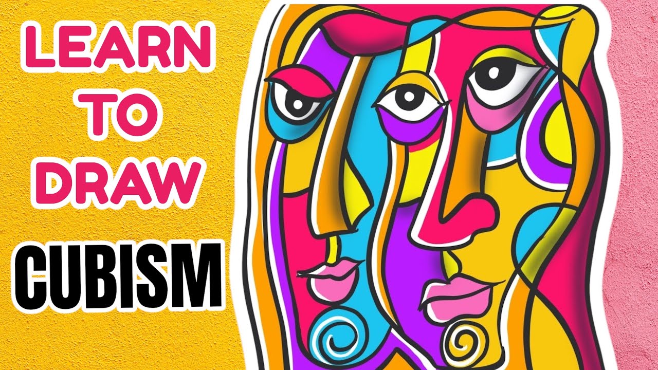 How to Draw Cubism Picasso inspired portrait easy | Cubism art lesson | Cubist face drawing