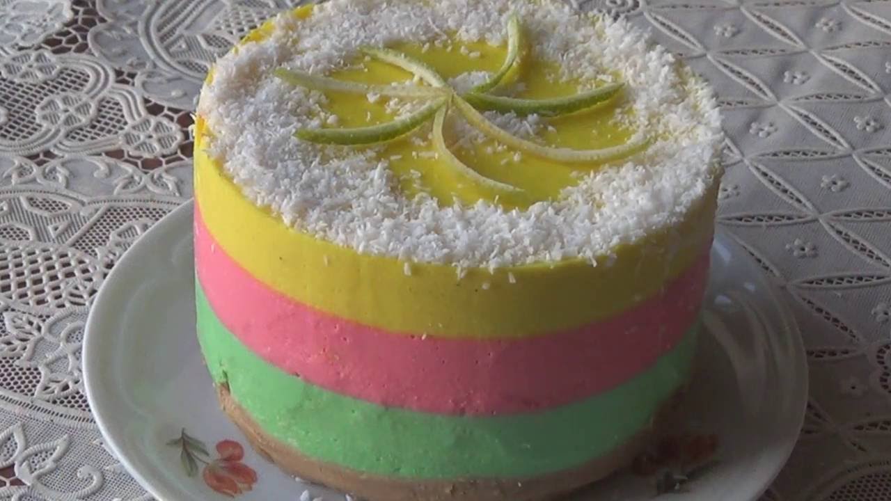 Творожный чизкейк без выпечки. Легкий новогодний десерт.