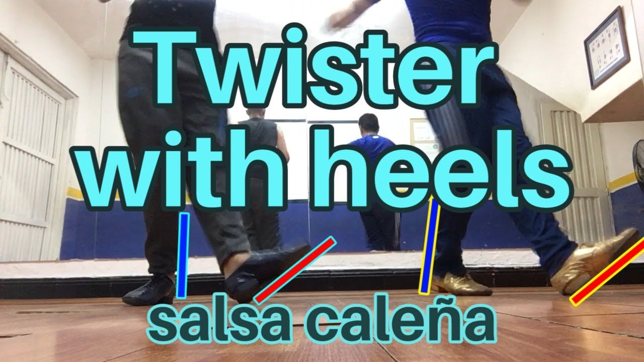 Pasos de salsa caleña - Colombian style steps (Twister with heels)