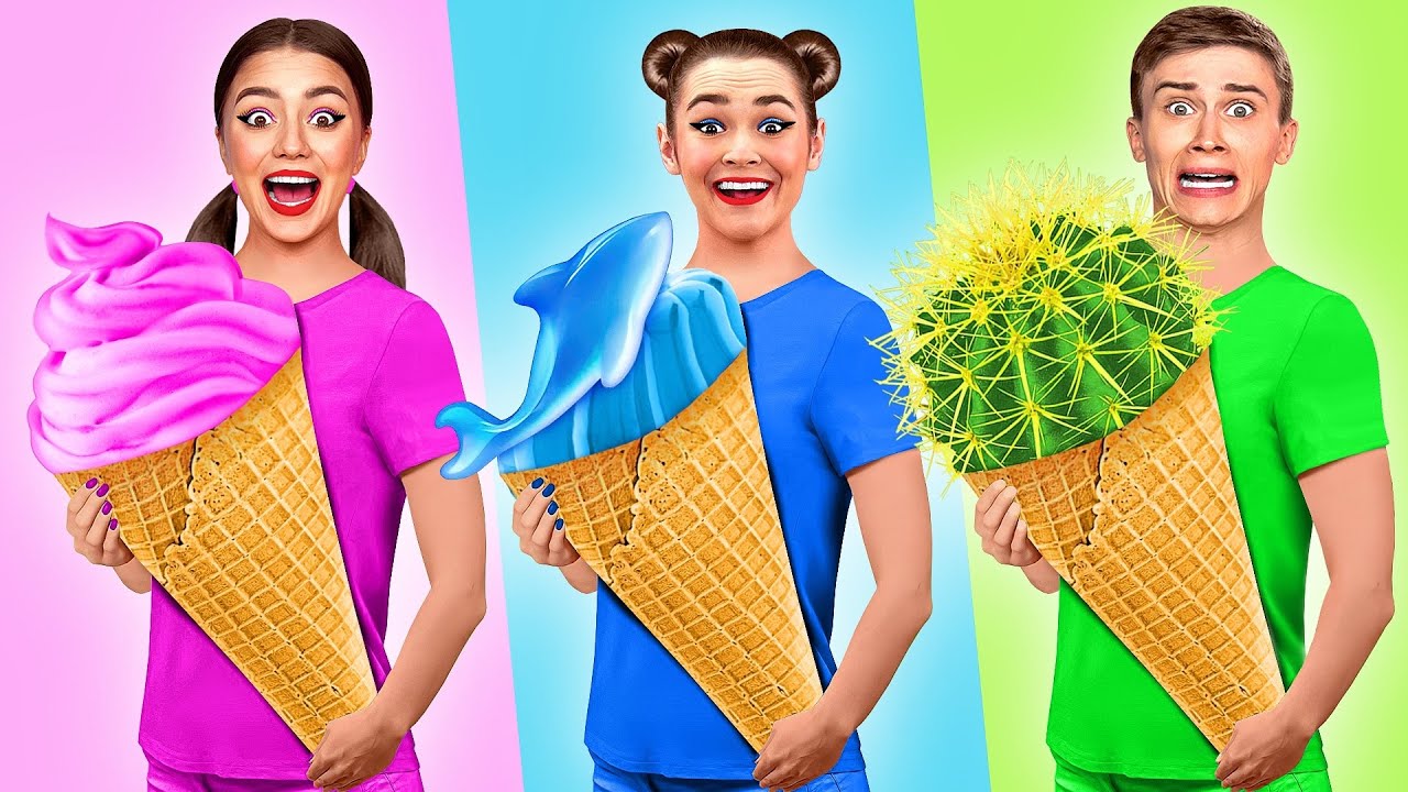 Mangiare Solo UN CIBO COLORATO per 24 Ore   Challenge | Olala