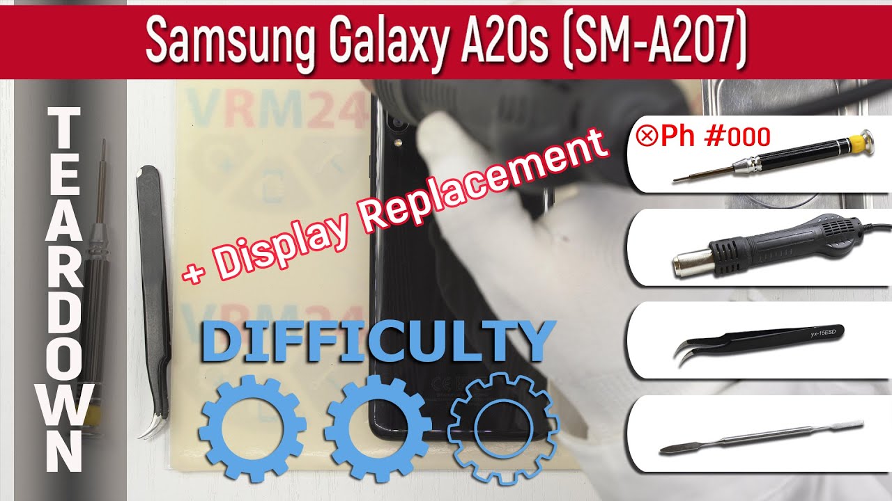 Как разобрать 📱 Samsung Galaxy A20s + Замена Дисплея