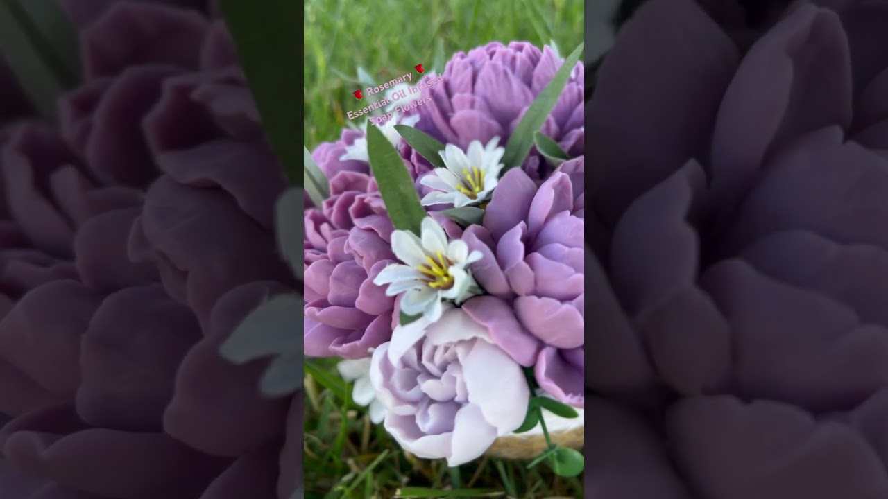 Peony Soap Flower Arrangement Infused with Rosemary Essential Oil