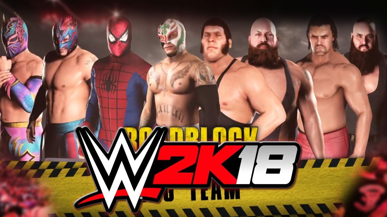 Sin Cara, Kalisto, SpiderMan and Rey Mysterio vs Andre The Giant, Braun Strowman, Big Show and The G