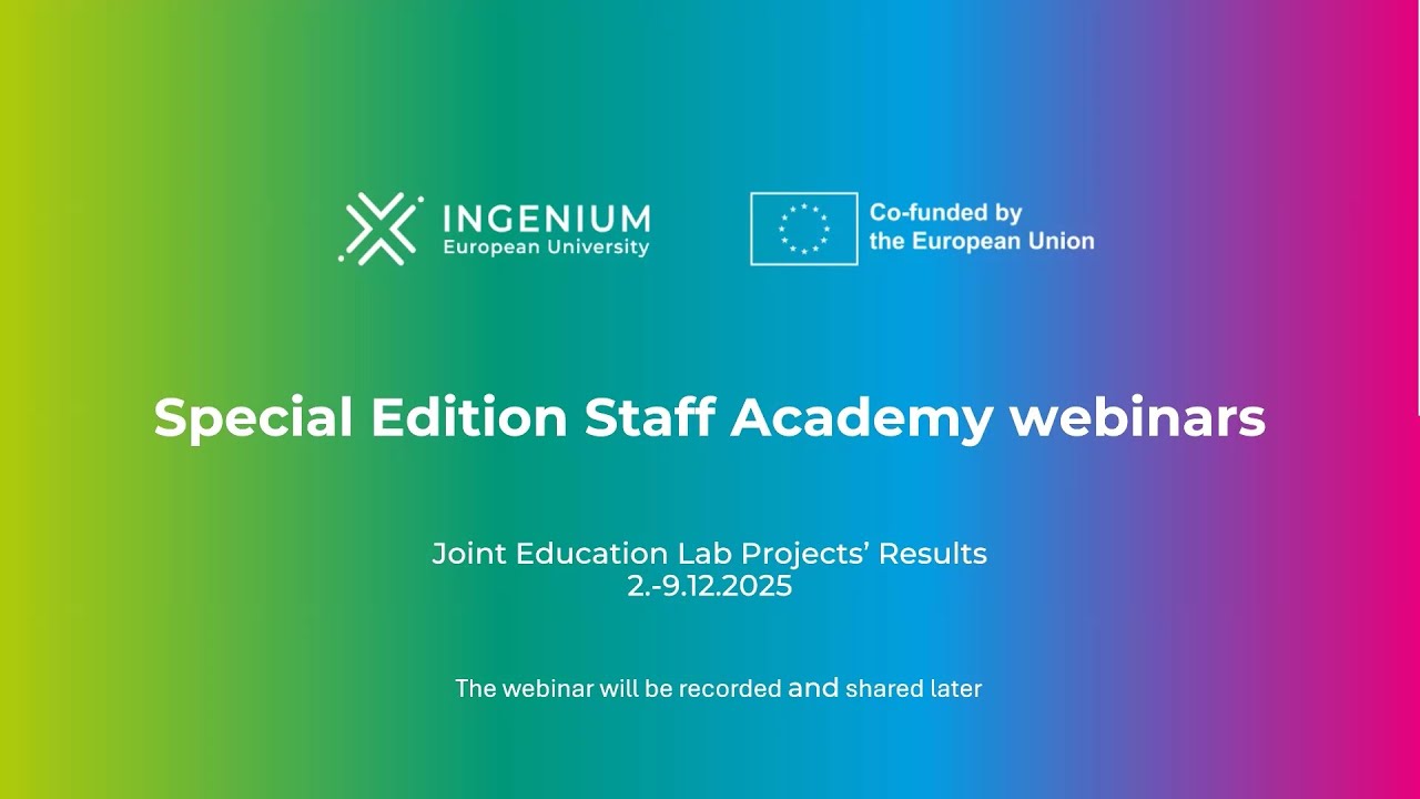 Special Edition Staff Academy Webinar: Joint Education Lab Projects' Results the 2nd of DEC 2025
