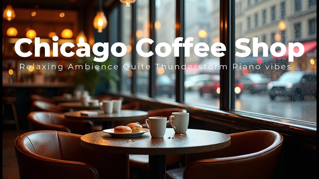 Chicago Coffee Shop — Thunderstorm & Soft Piano (30 Minutes)