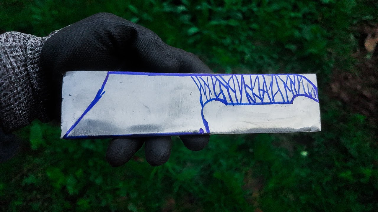 making a mini cleaver with tiger skin model handle