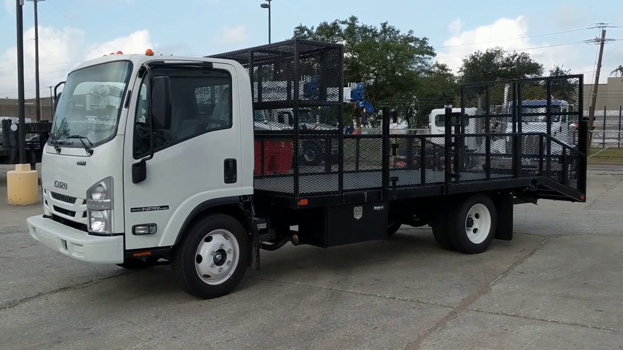 2018 Isuzu NPR-HD Regular Gas Truck with 18' Landscape Body-Walk Around