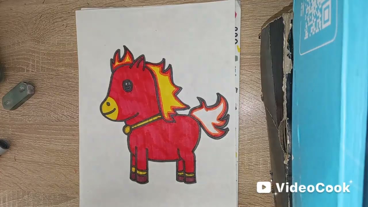 Para el día de hoy escogí dibujar un caballo de fuego 