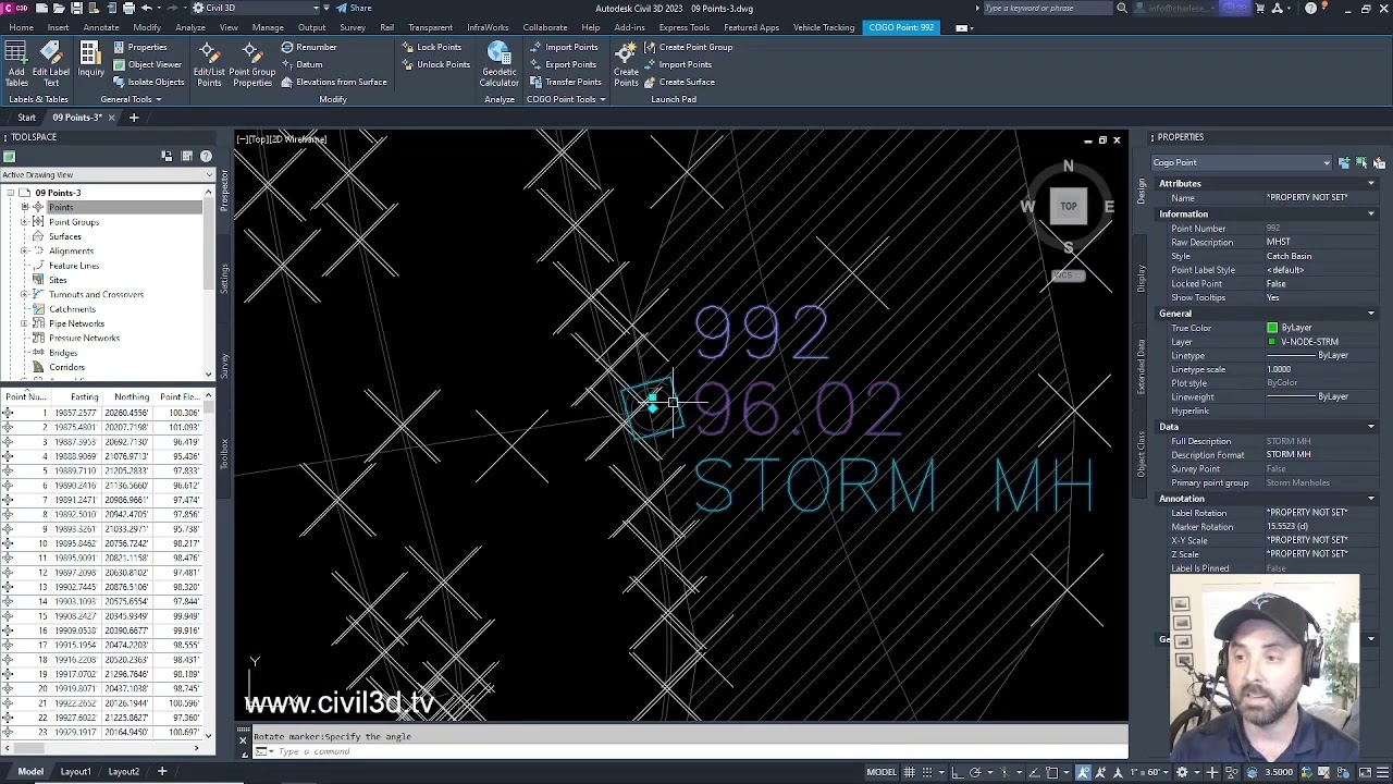 10 Editing Points in Civil 3D 2023 to 2024