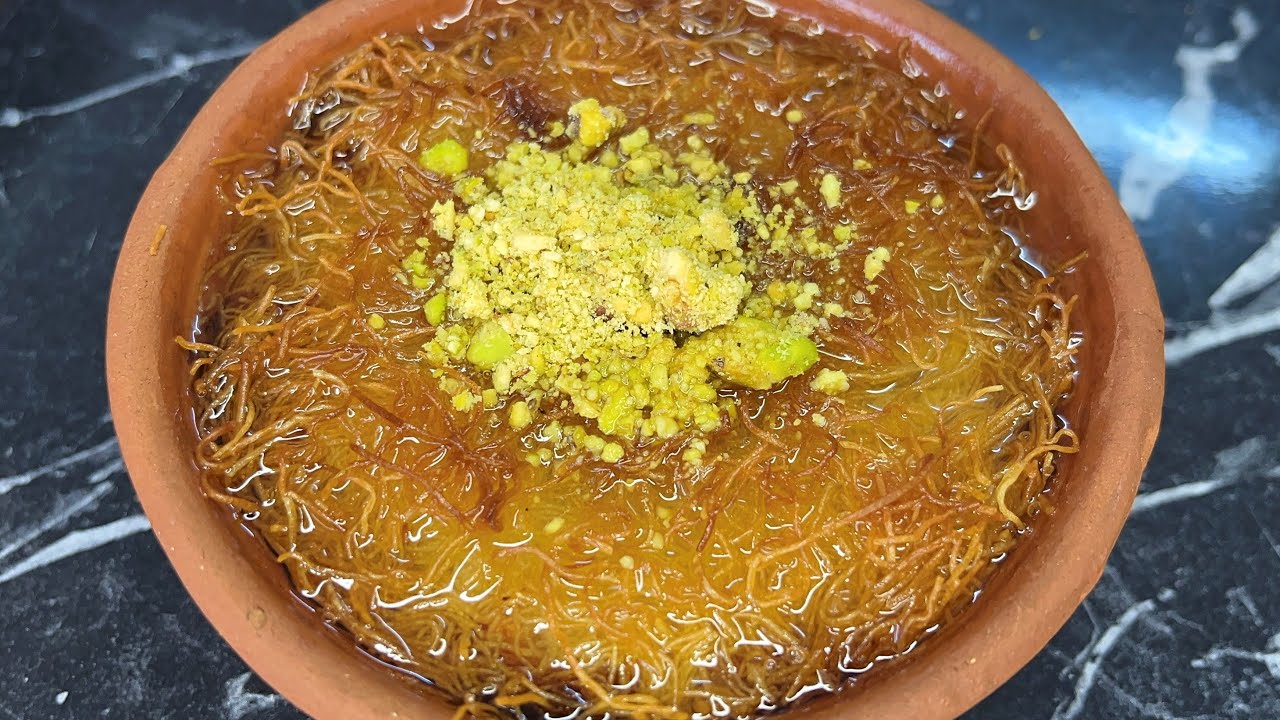 How to make kunafa in a stew pot - Baked kunafa recipe - Kunafa syrup recipe - Dessert recipes