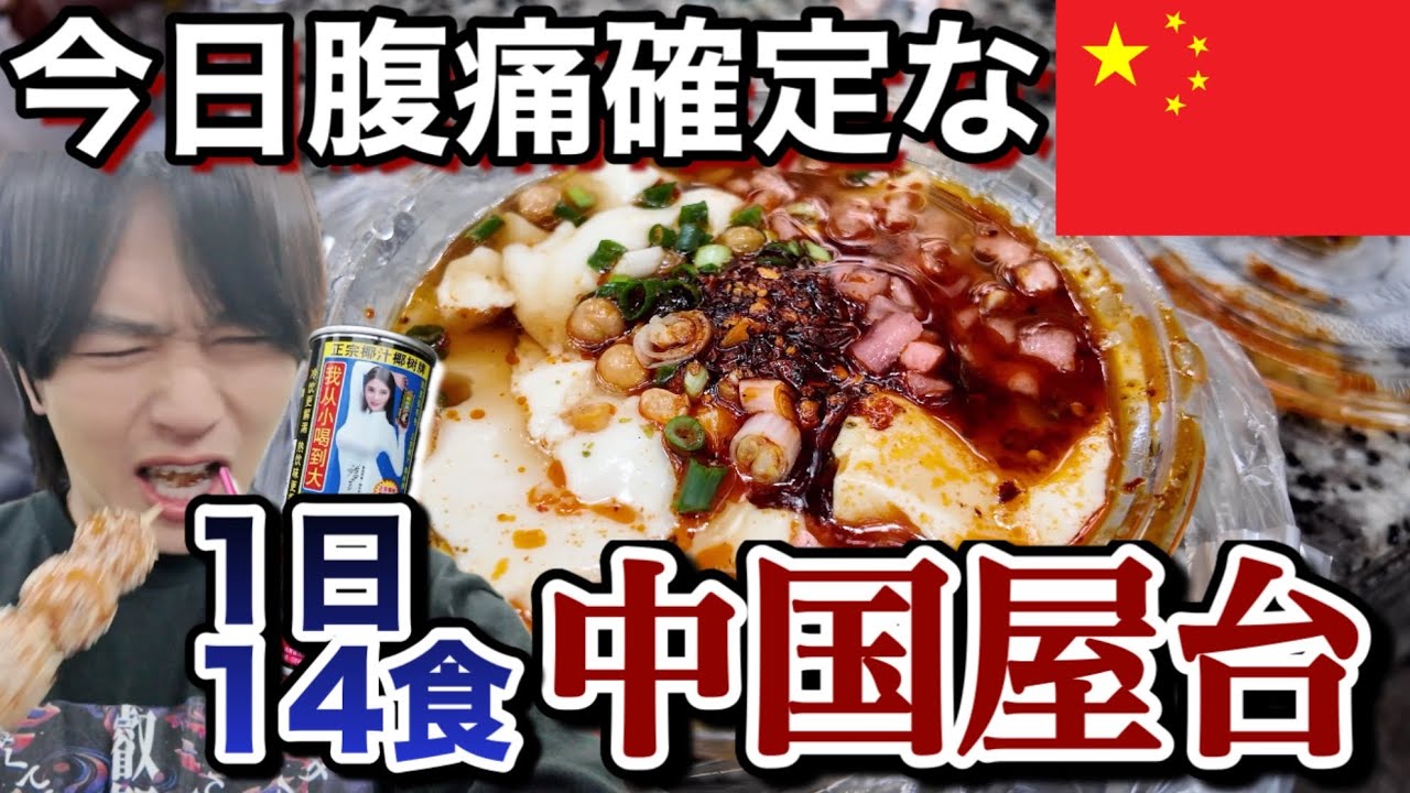 1日14食、中国屋台食べて腹痛確定な