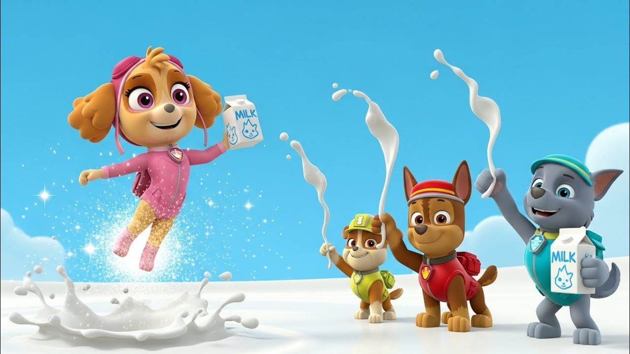 Paw Patrol Milk Fight Fun | Funny Kids Cartoon Milk Splash Adventure