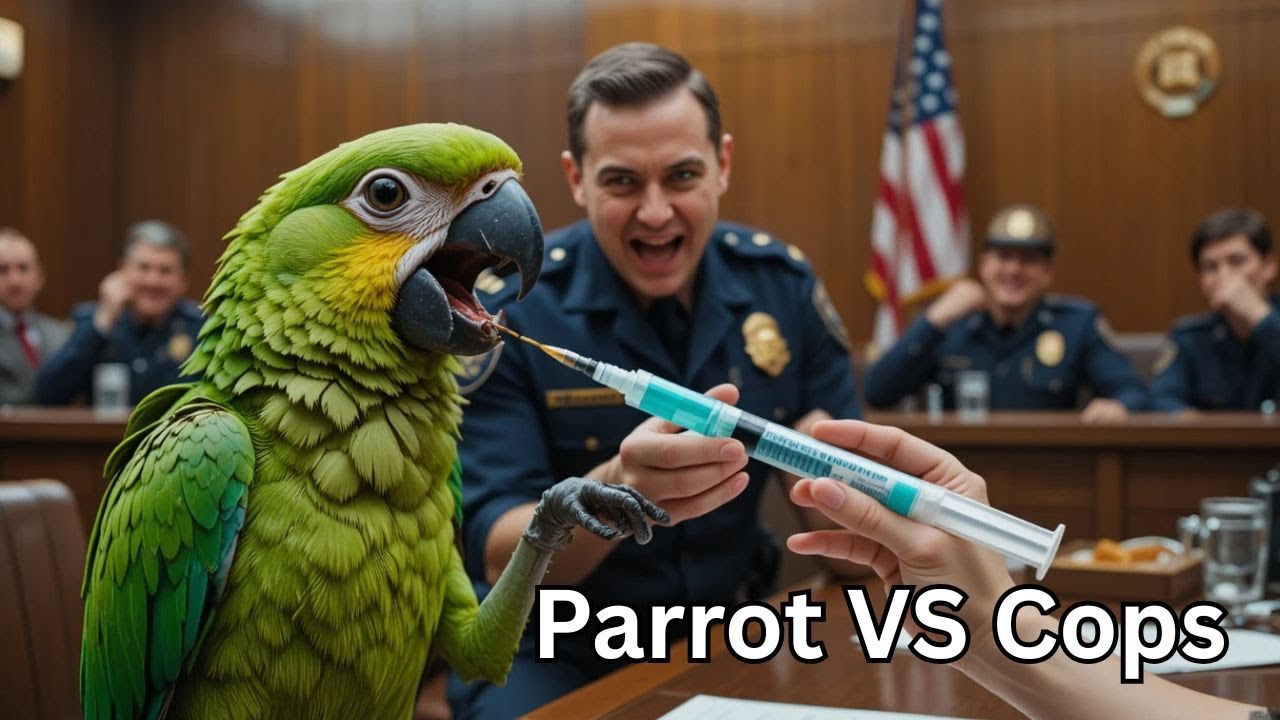 TALKING PARROT AND COPS: PARROT VS DOCTOR INJECTION BATTLE IN COURT — EVERYONE CRY LAUGHING!