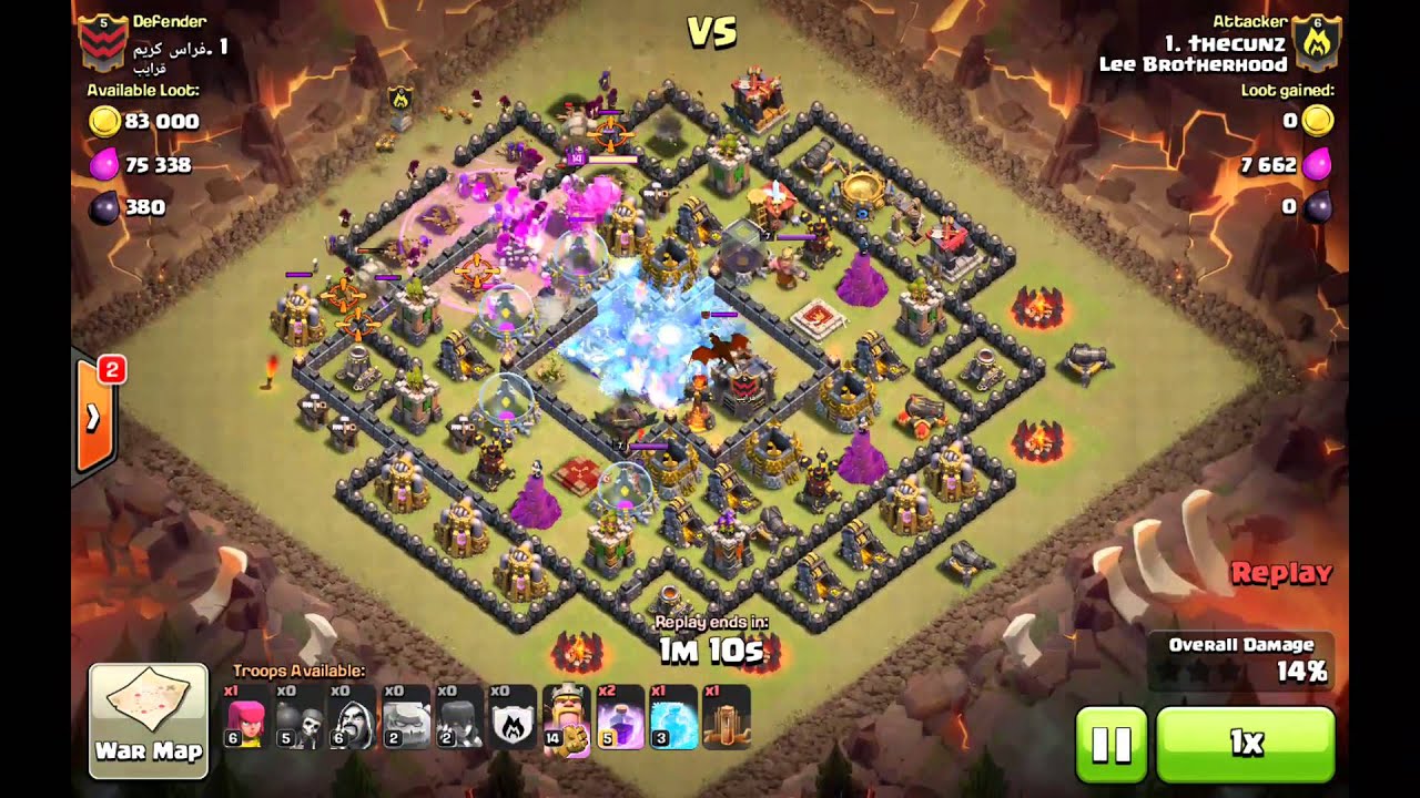 Clash of clans - GOWIWI att against th 10