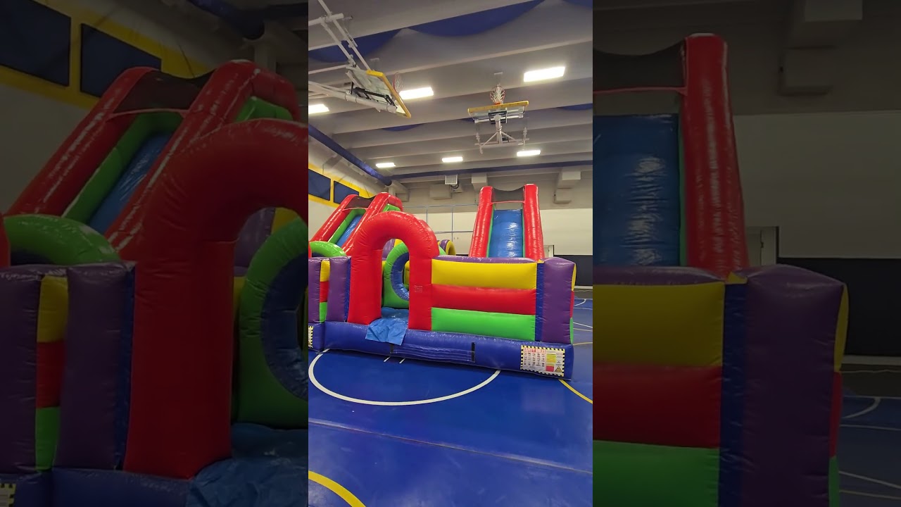 Indoor Field Day!!!#party#indoor#fieldday#events#slide#obstaclecourse#inflatable#summertime