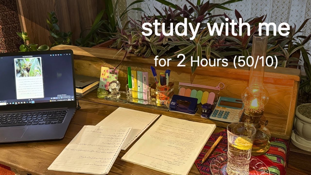 2 Hours STUDY WITH ME | Quiet Desk, Real Sounds