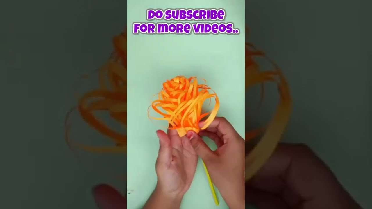 Orange colour beautiful flowers/how to make paper flowers #shorts#youtubeshorts#viral#minipiecrafts