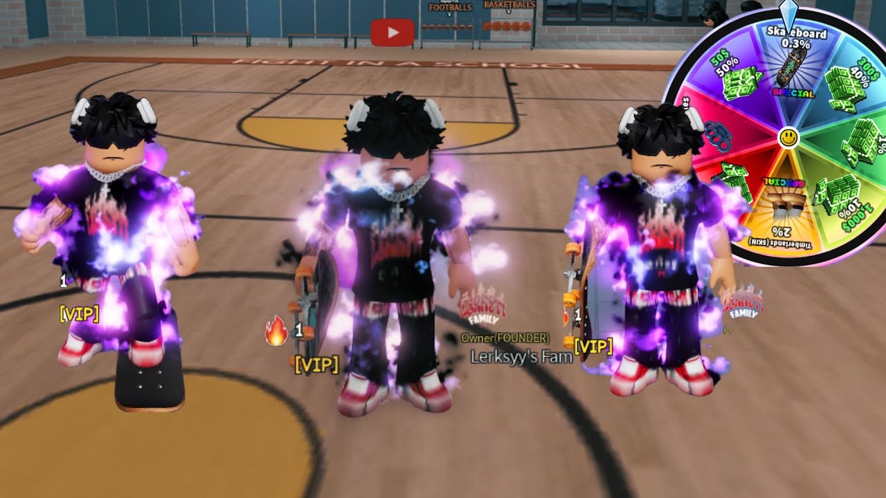 Spinning the Wheel until I get Skateboard Fight in a school (took forever)