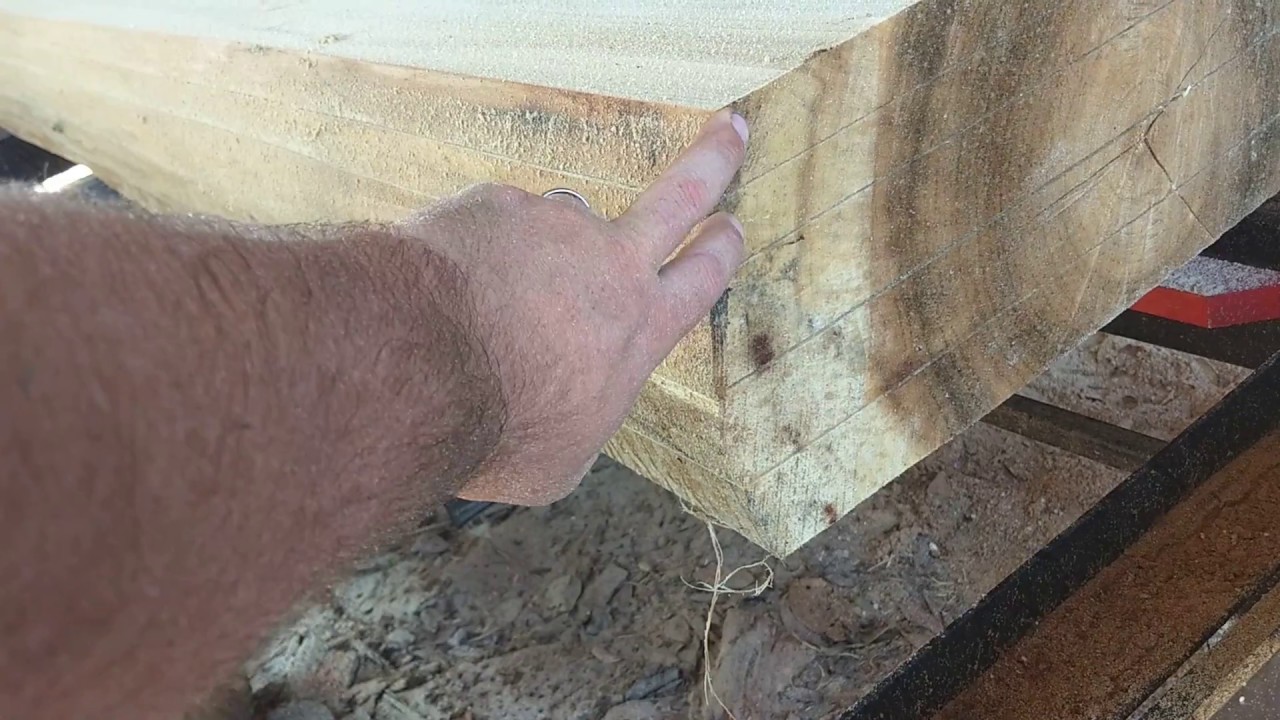 How to bookmatch on the sawmill, part 2 of the Poplar log cut.