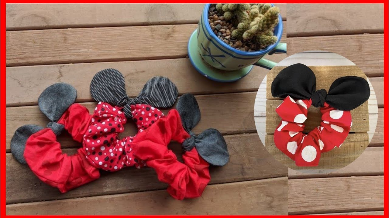🐼Cómo hacer un Scrunchie de Orejitas/Coleteros para el cabello/laço de cabelo