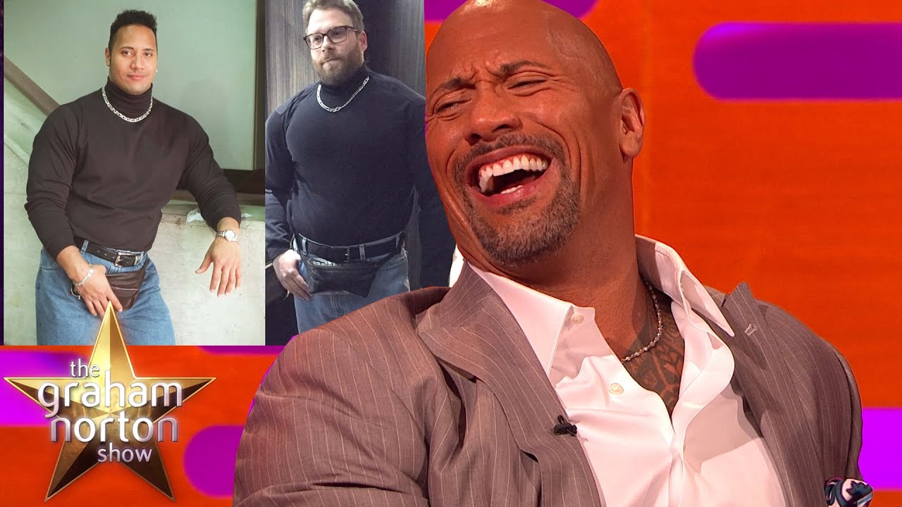 Dwayne 'The Rock&rsquo; Johnson Reacts To Seth Rogen's Fancy Dress Outfit - The Graham Norton Show