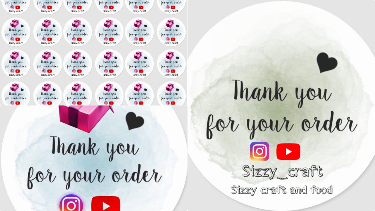 How to make logo label for small business/logo sticker/Branding/How to make Thank you card/Sizzy