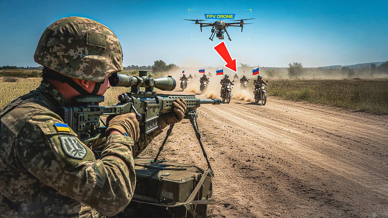 Украинский Снайпер Застал Русские Войска на Мотоцикле — Вот Что Произошло…