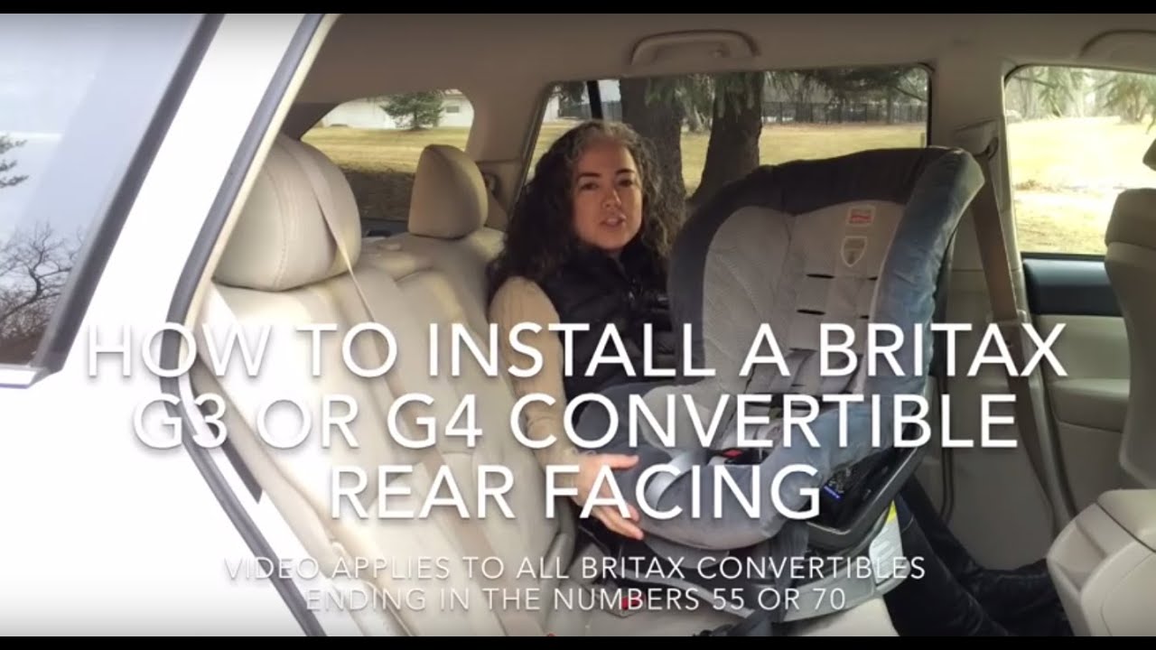 Установка Britax G3 или G4 лицом назад с помощью защелки