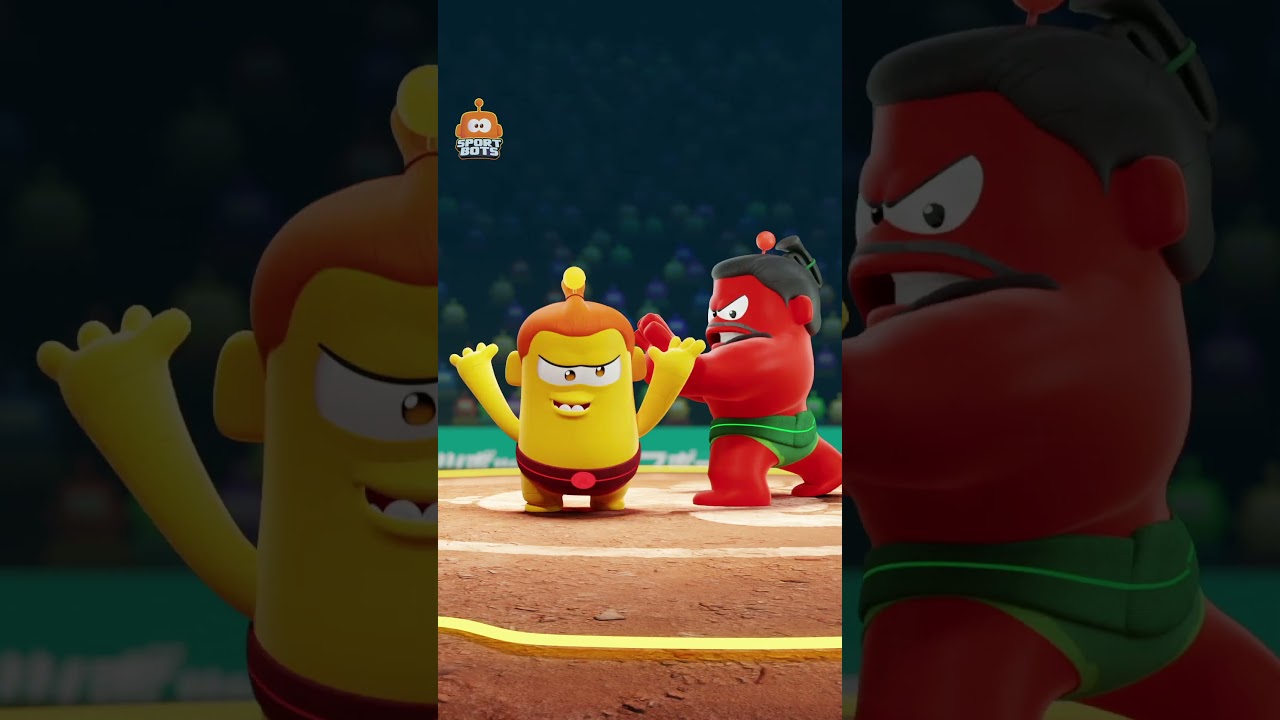 Sumo Fight #sportbots #animatedcartoon #silentcomedy #cartoon