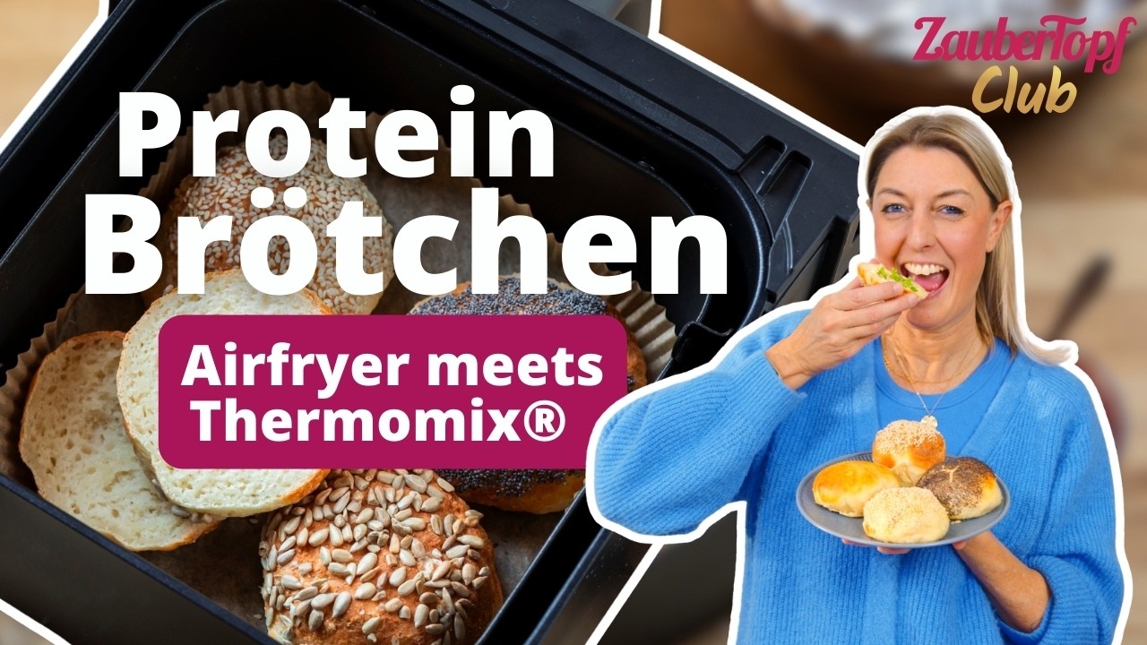 🥯 Airfryer-Brötchen ohne Hefe: Schnelles High-Protein Rezept | Thermomix® Rezept