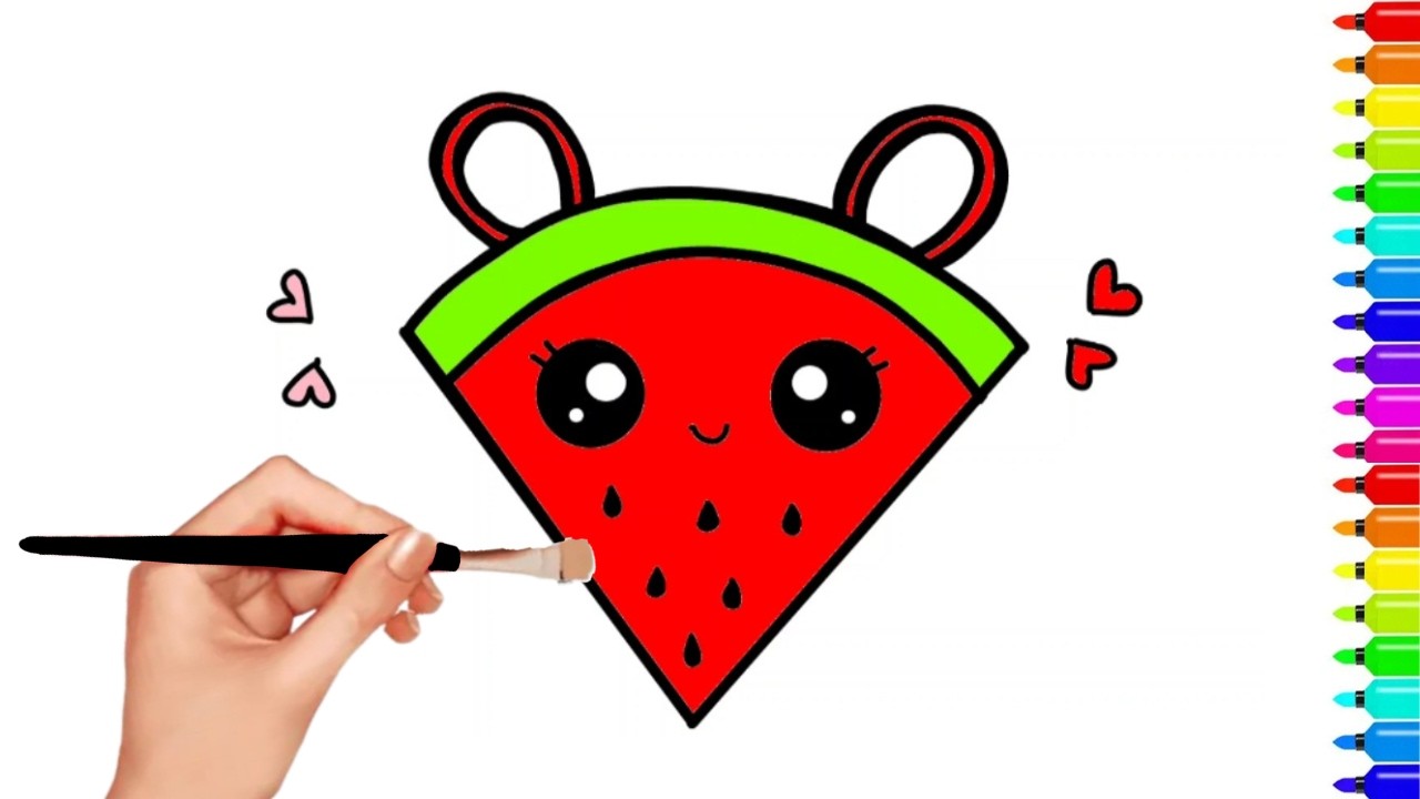How To draw A Watermelon Slice Easy Drawing For Kids & Toddlers ║ Step By Step ║ Drawing