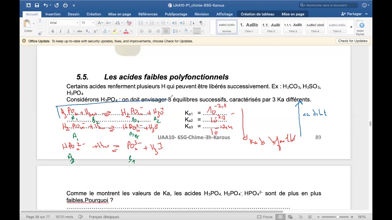 Les acides faibles polyfonctionnels et les ampholytes