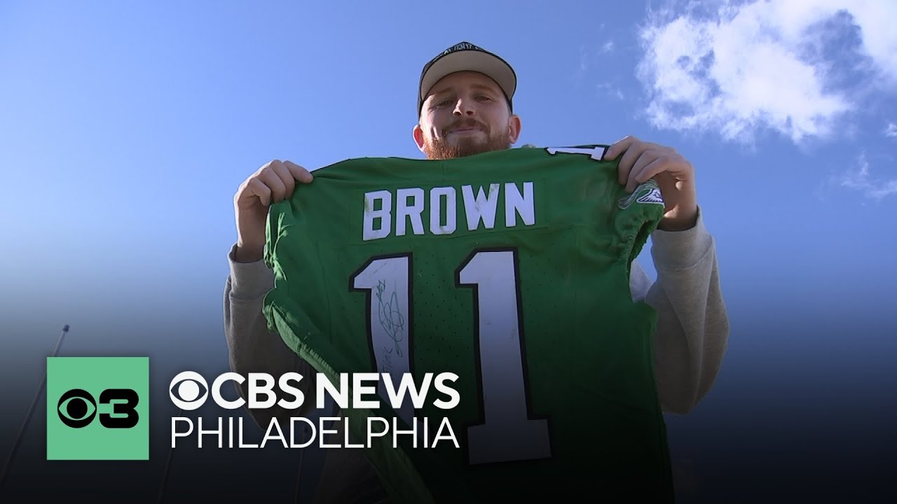 Eagles fan turns free ticket into game-worn A.J. Brown jersey, viral moment