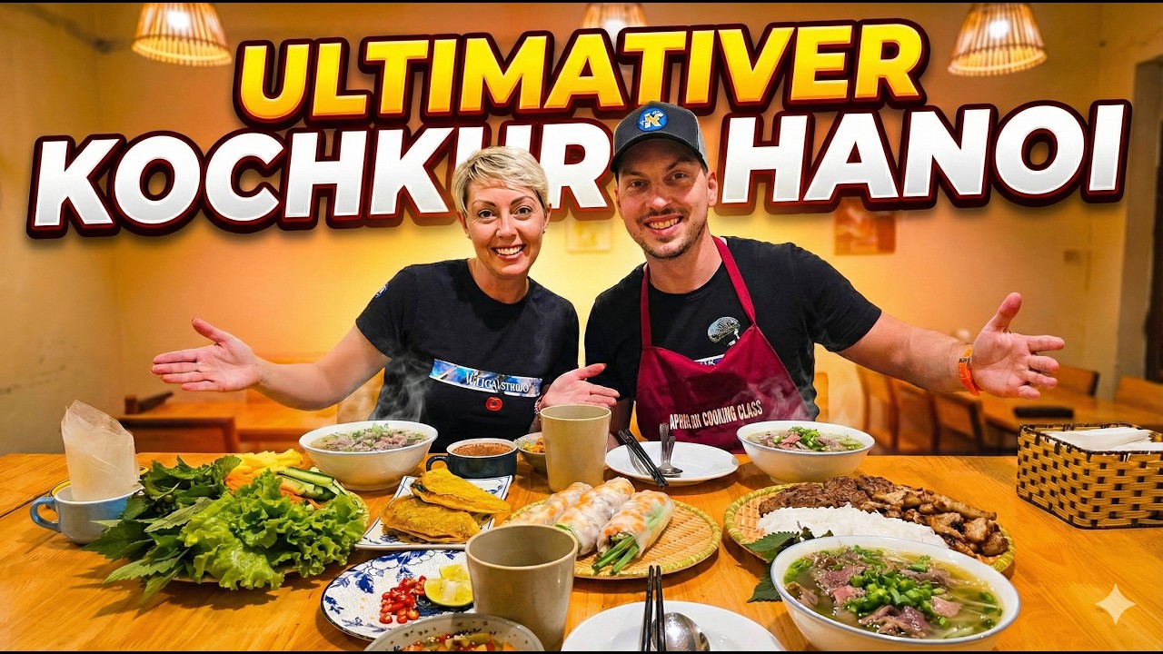 Vietnamesischer Kochkurs in Hanoi | So kochst du authentisches Pho, Banh Xeo Bun Cha und Egg Coffee!