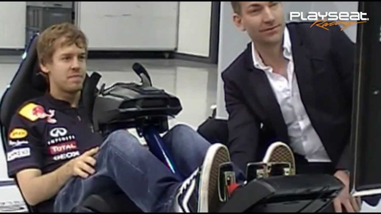 Sebastian Vettel testing the new formula 1 Playseat RBR