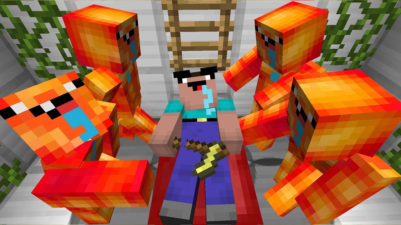 НУБ ПРОТИВ ЛАВА НУБ В МАЙНКРАФТ &ndash; ТРОЛЛИНГ НЕВИДИМКОЙ В МАЙНКРАФТ! NOOB LAVA MINECRAFT