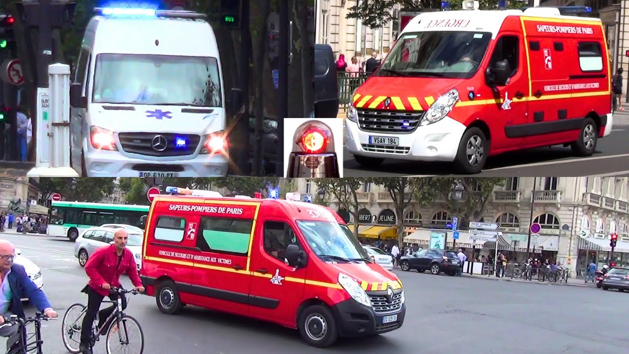 Unmarked Police Cars, Fire Ambulances, Police Motorcades // Banque de France convoi, Sapeur Pompiers