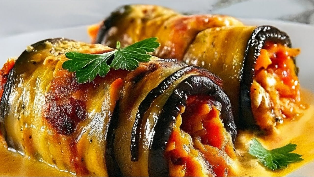 The eggplant that made everyone crazy! Eggplant rolls with vegetables